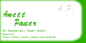 anett pauer business card